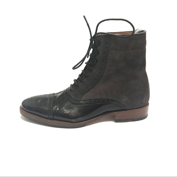 COPY - Fluevog Hartford Wingtip Brogue Victorian Boots - Picture 1 of 8